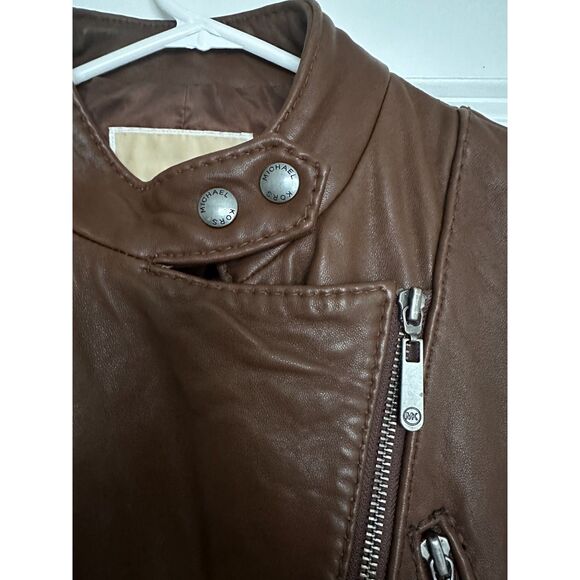 Michael Kors Leather Moto Jacket Size S Buttery Soft - Picture 4 of 10